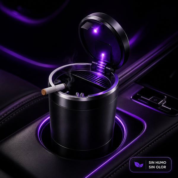 Cenicero Premium para Coche con Luz LED – Sin Humo y Sin Olor